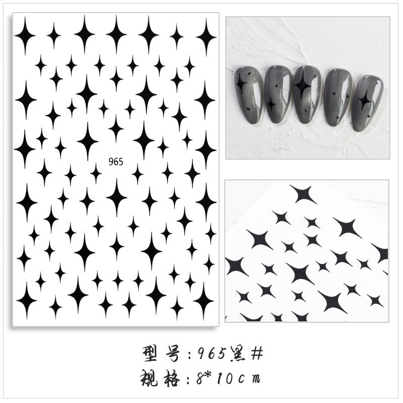 Wholesale Net red with star meteor nail stickers 3D adhesive stickers